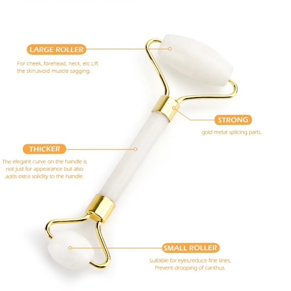 White Jade Roller & Gua Sha Set – Anti-Aging Facial Skincare Tools - Picture 3 of 6